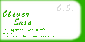 oliver sass business card